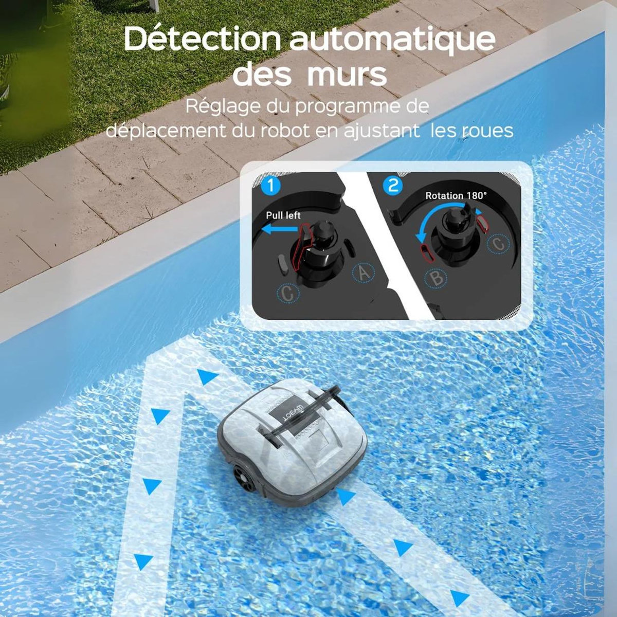 WYBOT Robot électrique de piscine sans fil nettoyage des fonds - osprey 200 max