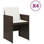 Voir la diapositive 2 : VIDAXL Chaises de jardin avec coussins lot de 4 marron resine tressee