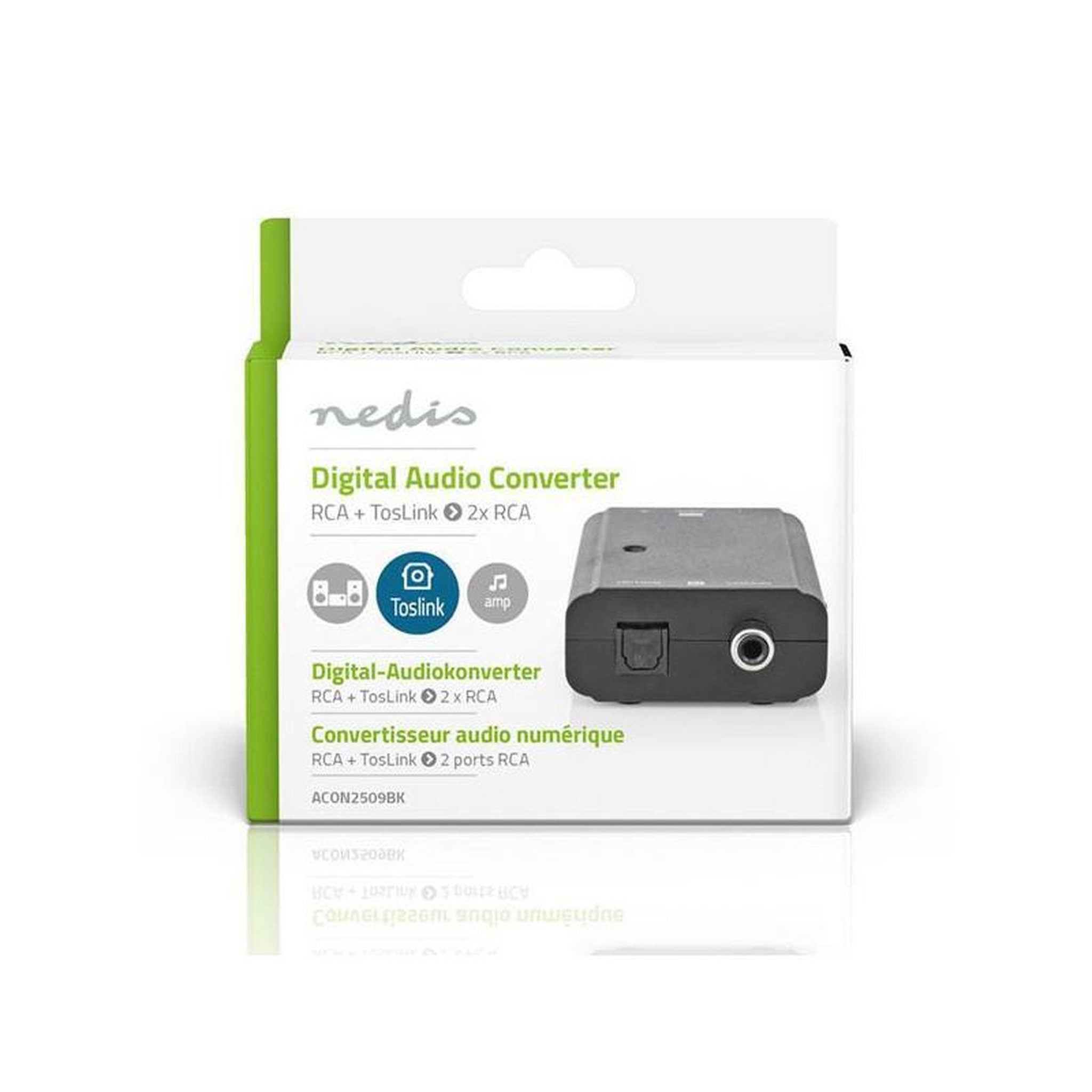 Voir la diapositive 5 : NEDIS Convertisseur audio digital | Deux voies | Entrée de connexions: 1x S/P NEDIS - ACON2509BK