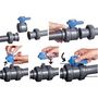 Voir la diapositive 3 : Fip Vanne pvc fip double union à coller 63mm - vib63c