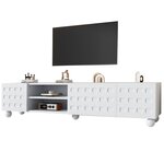 MERAX Meuble tv blanc 200 cm panneau de particules