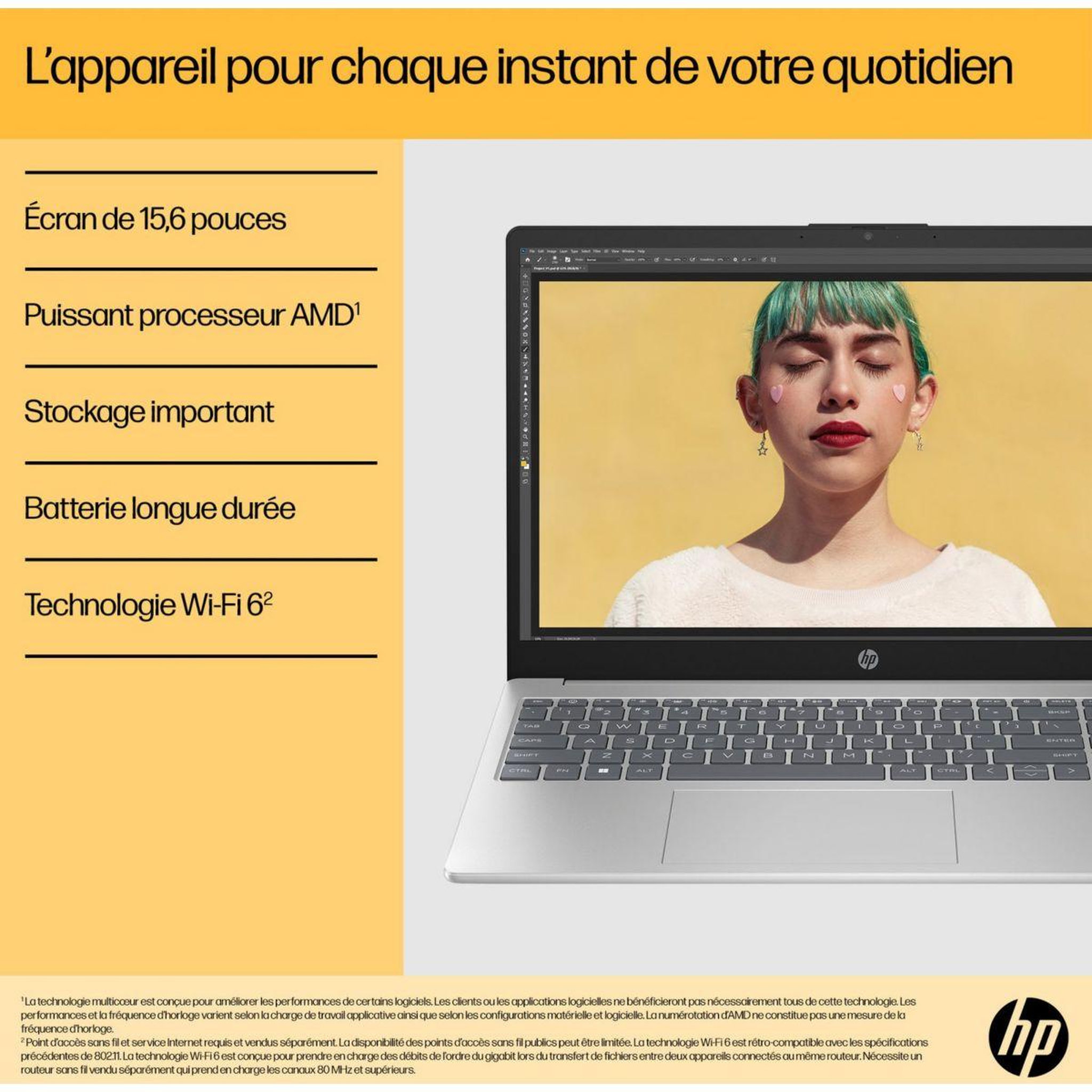 Voir la diapositive 5 : HP Ordinateur portable 15-fc0091nf