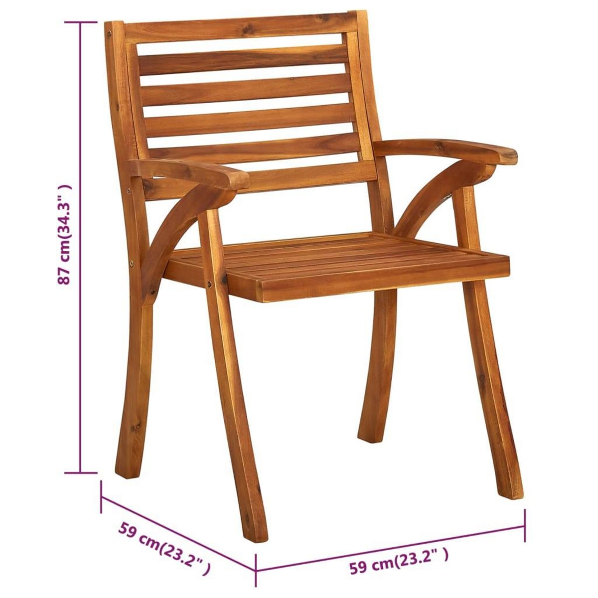 VIDAXL Chaises de jardin avec coussins lot de 4 Bois de teck solide