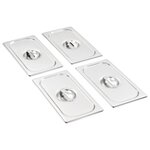 VIDAXL Couvercles de plateau 4 pcs GN 1 3 Acier inoxydable