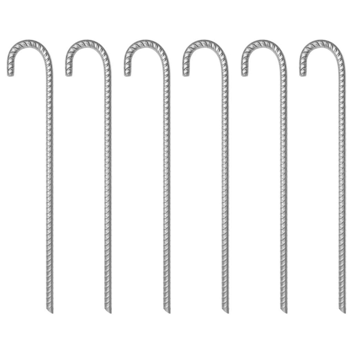 VIDAXL Piquets de tente 6 pcs 41,5 cm Ø12 mm acier galvanise