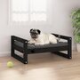 Voir la diapositive 1 : VIDAXL Lit pour chien Noir 65,5x50,5x28 cm Bois de pin solide
