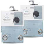 TOILINUX Lot de 2 Rideaux occultants phosphorescent pour enfant Dinosaure - 140 x 250 cm - Bleu