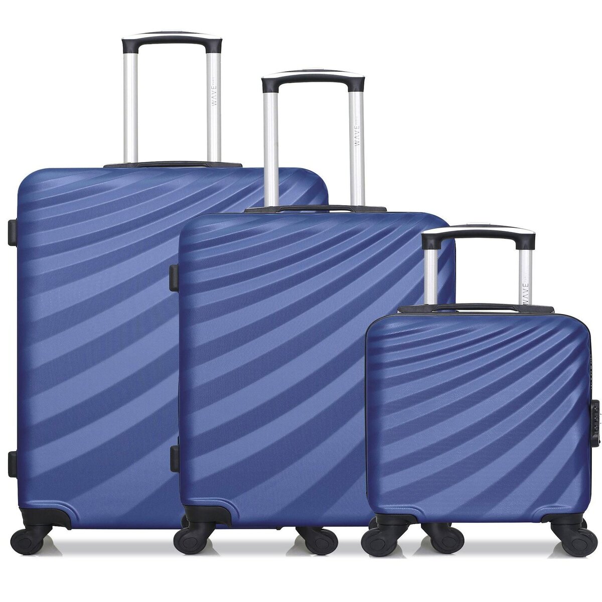 WAVE PARIS WAVE PARIS - Lot de 3 - Valise Grand format, valise weekend et valise cabine XXS DANUBE