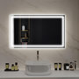 Voir la diapositive 2 : HOMCOM Miroir LED mural de salle de bain - 100L x 60H cm - luminosité réglable 3 couleurs - interrupteur tactile - système antibué