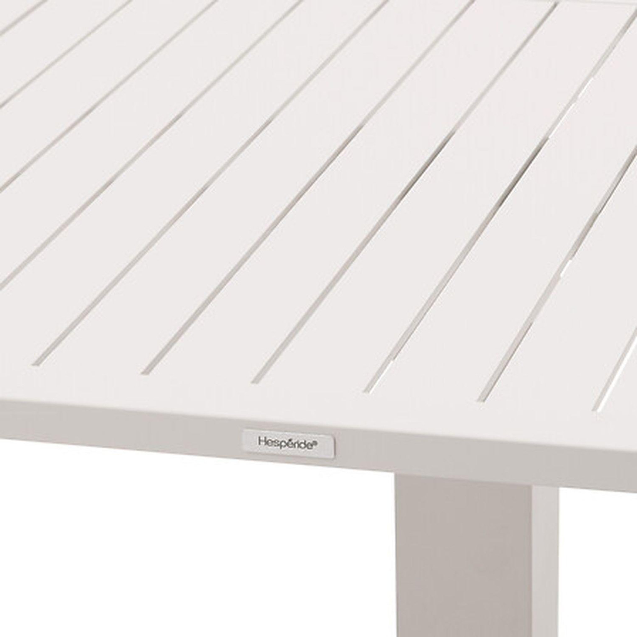 Voir la diapositive 5 : HESPERIDE Table de jardin relevable carrée en aluminium SALIMIA - Avoine