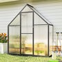 Voir la diapositive 4 : OUTSUNNY Serre de jardin alu polycarbonate - porte, lucarne - 1,7 x 0,58 x 1,95 m - noir
