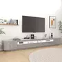 VIDAXL Meuble TV avec lumieres LED Gris beton 300x35x40 cm