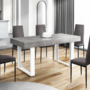 Voir la diapositive 5 : ID MARKET Table à manger extensible rectangle OREGON avec rangement 4-8 personnes effet béton et blanc 160-200 cm