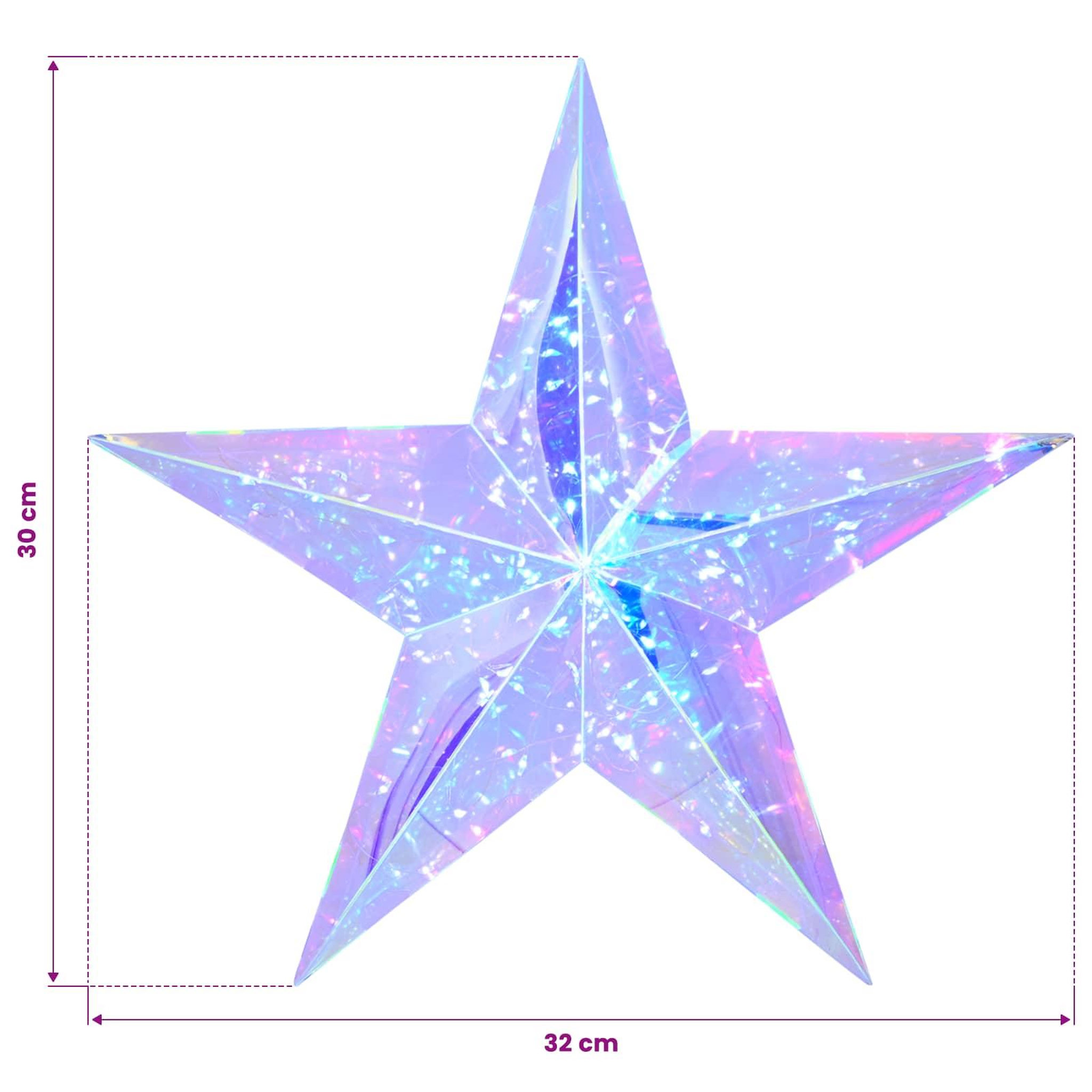 Voir la diapositive 6 : VIDAXL Etoile de Noël lumineuse LED prismatique et iridescente