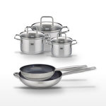 ELO Lot de 2 Poêles 28/32cm et 3 Faitouts 14/16/20cm Elo Profi Therm Platinum