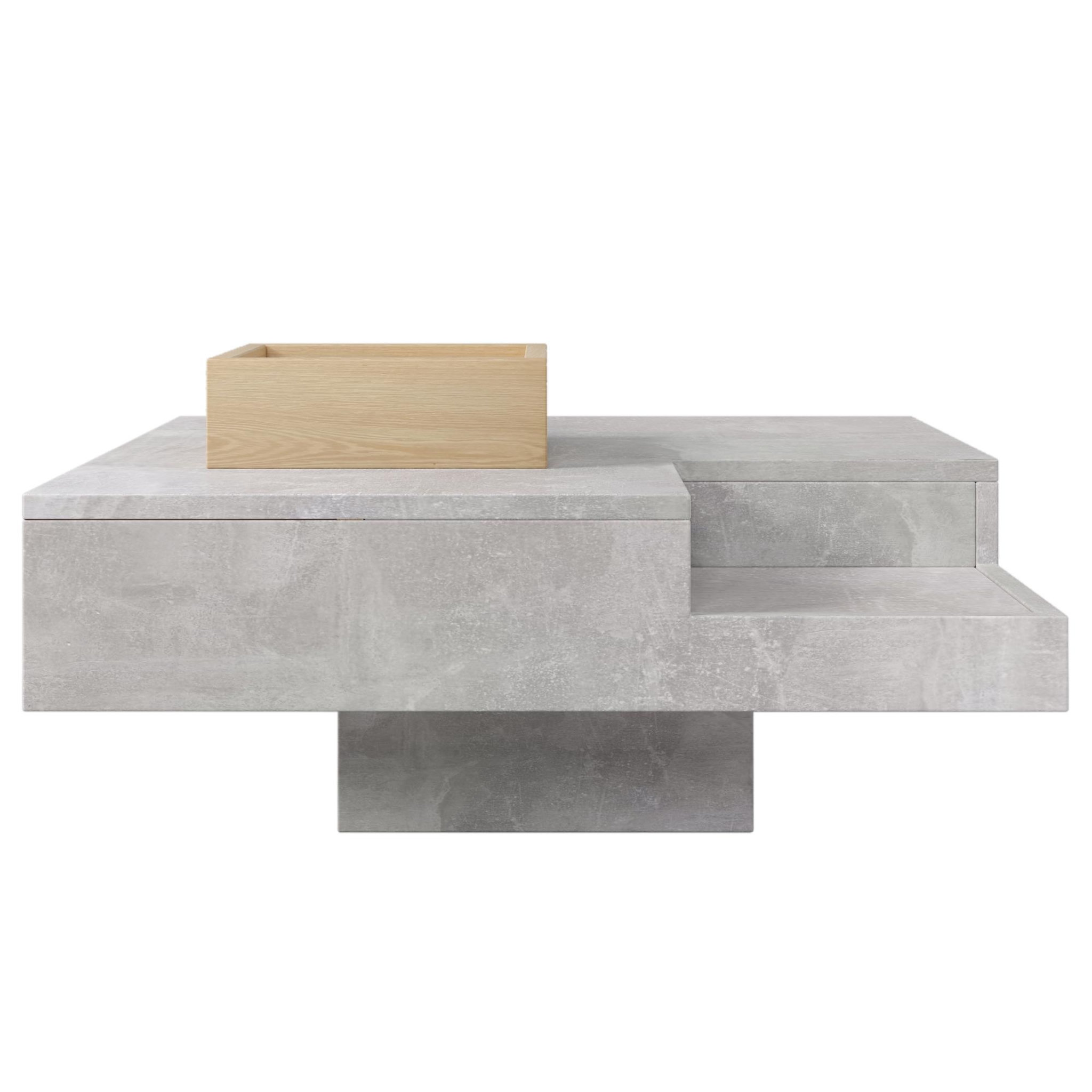 Voir la diapositive 6 : MERAX Table Basse 72 X 72 X 30cm Livré Avec 1 Boîte De Rangement Amovible