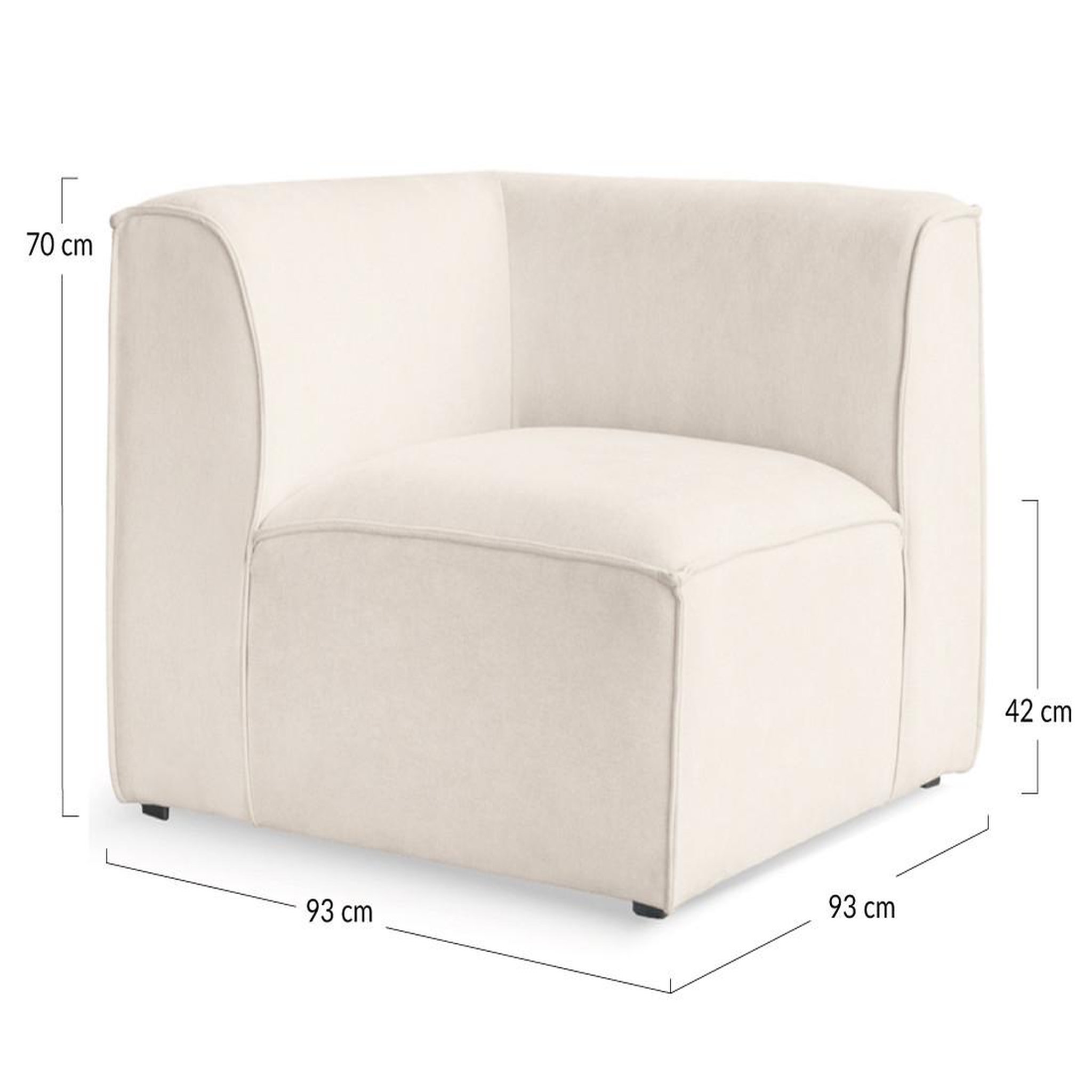 Voir la diapositive 6 : BEST MOBILIER Felix - module d'assise d'angle réversible en tissu texturé