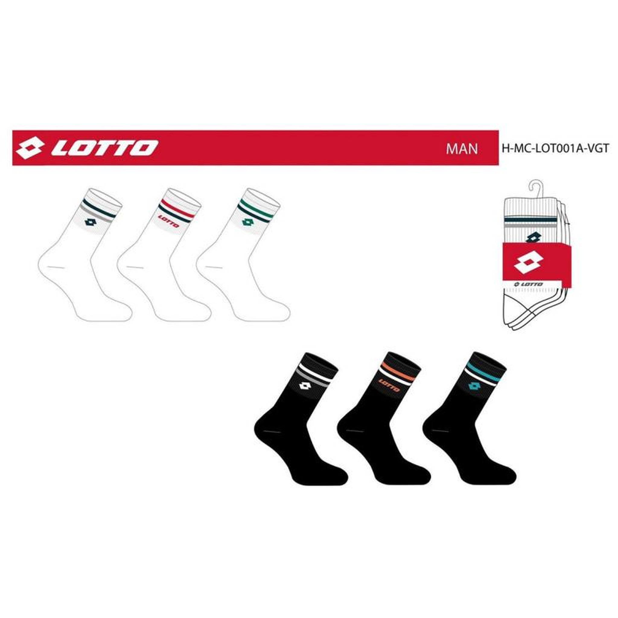 Voir la diapositive 4 : LOTTO Chaussettes Homme LOTTO