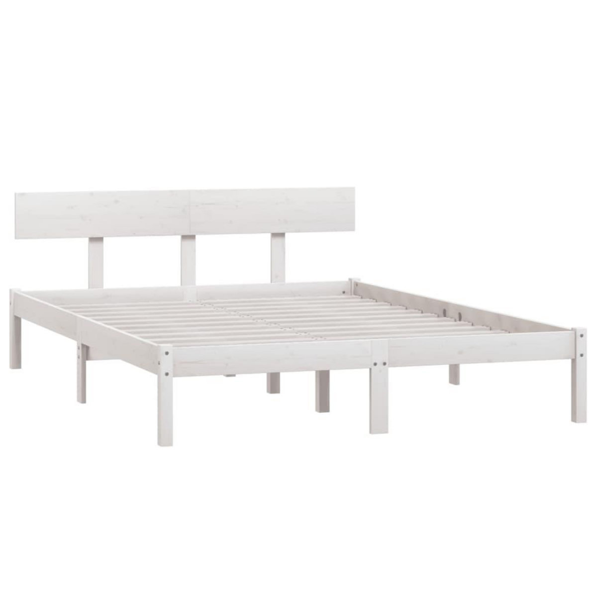 VIDAXL Cadre de lit sans matelas blanc bois massif 160x200 cm