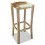 Voir la diapositive 1 : VIDAXL Tabouret de bar Cuir veritable et bois de teck solide