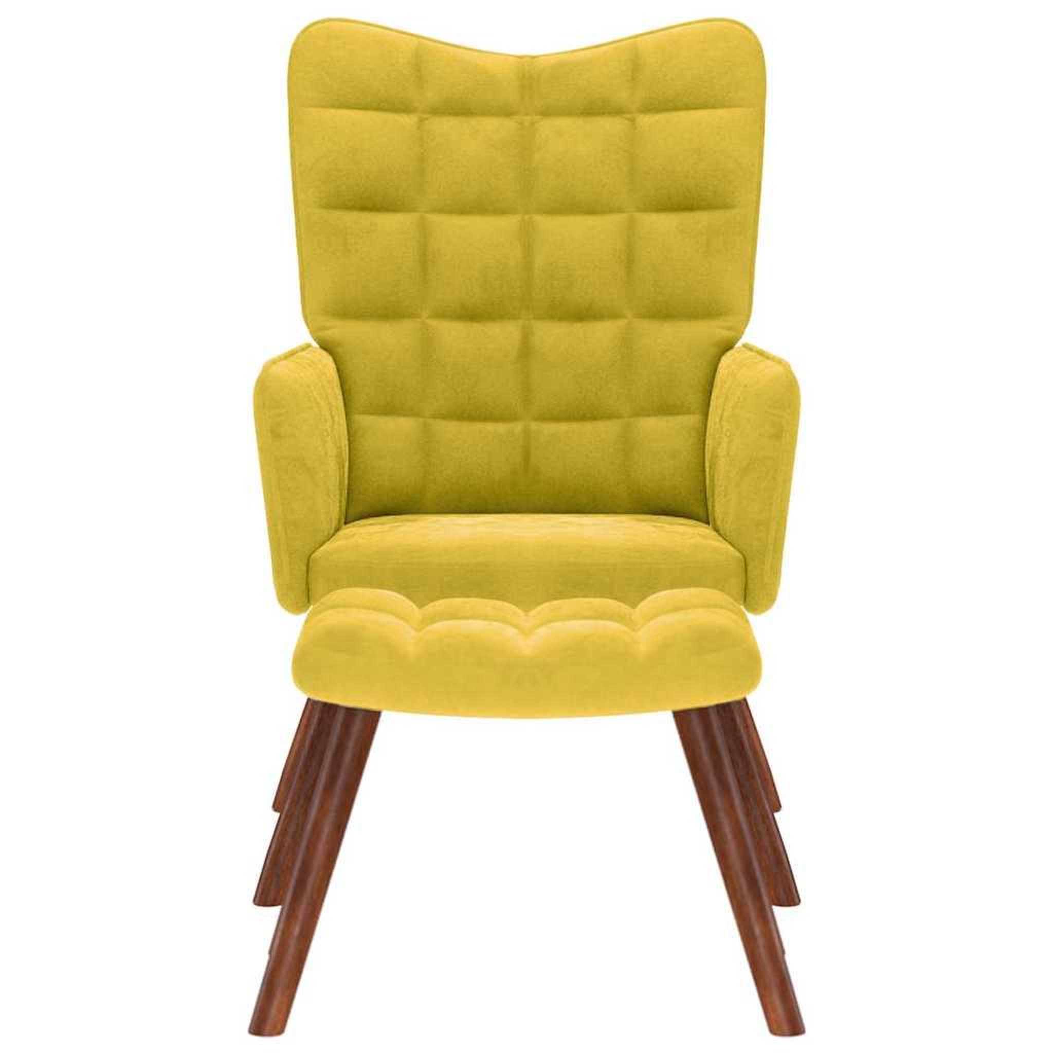 Voir la diapositive 4 : VIDAXL Chaise de relaxation avec tabouret jaune velours