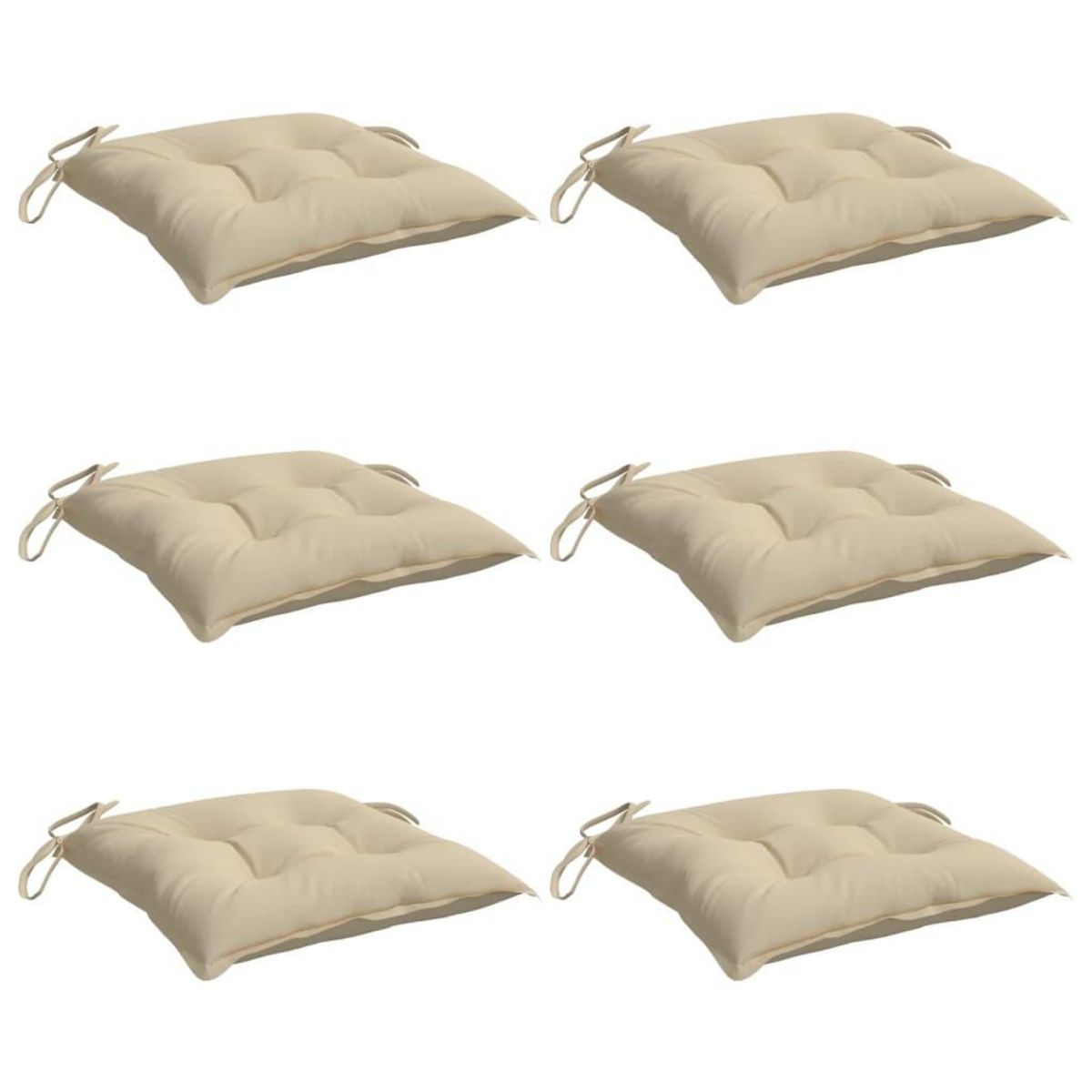 VIDAXL Coussins de chaise lot de 6 beige 50x50x7 cm tissu oxford