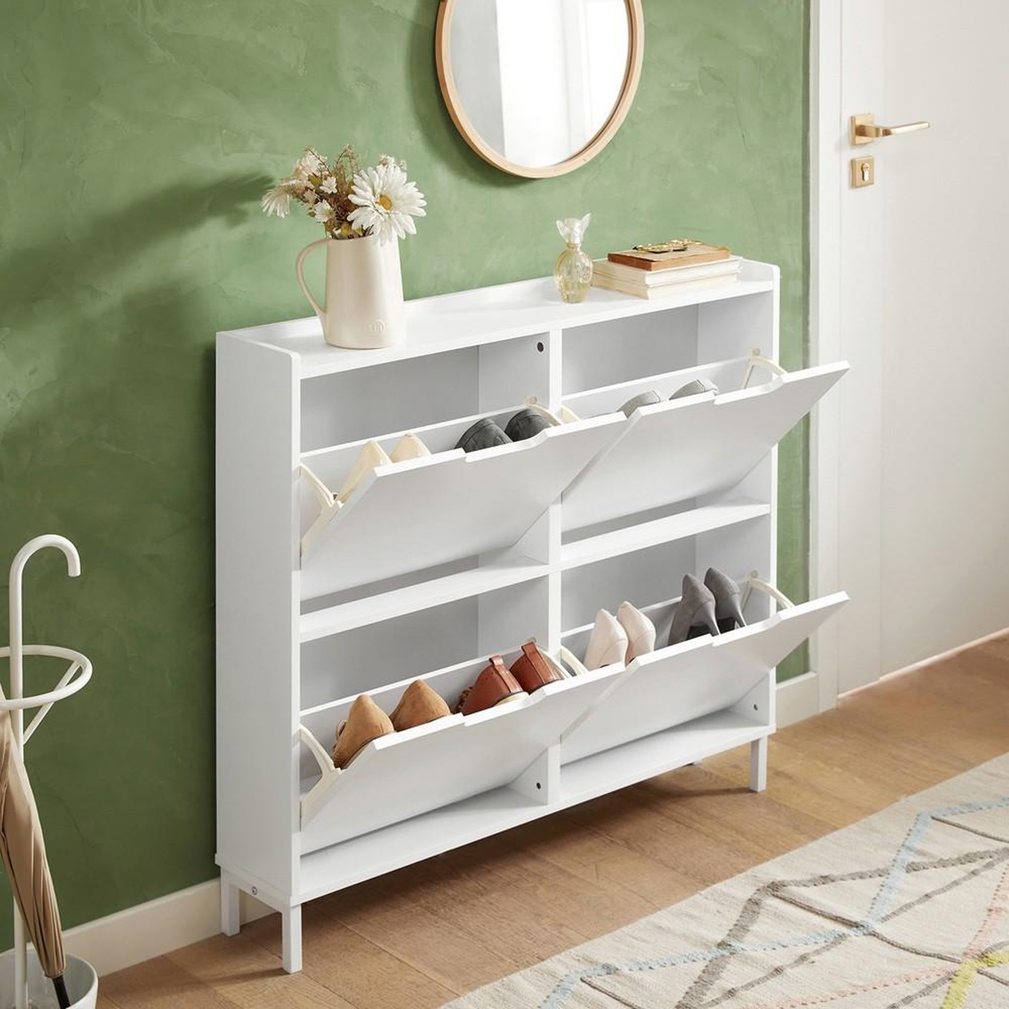 Voir la diapositive 2 : SOBUY SoBuy - Meuble À Chaussures 4 portes - Minimaliste - FSR100