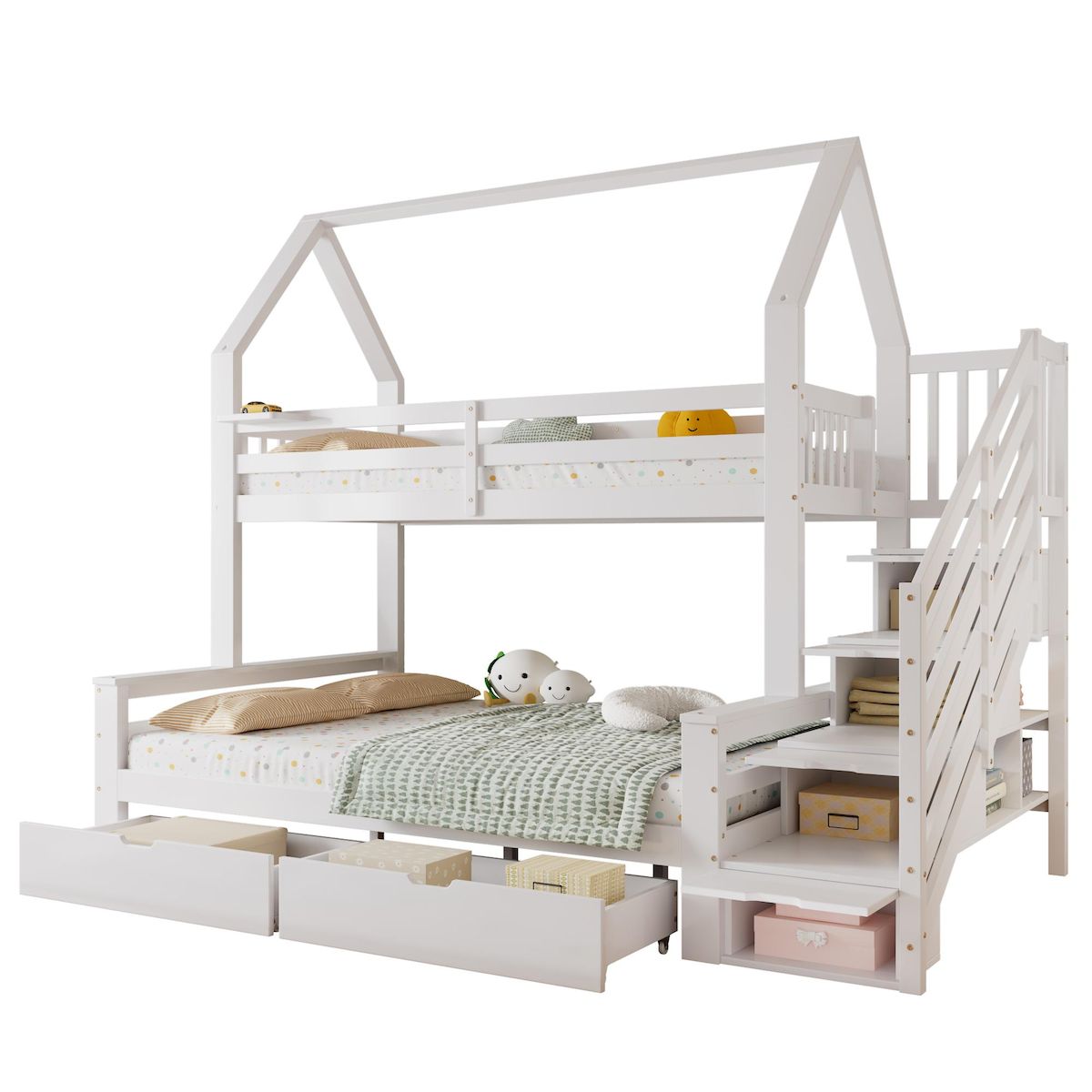 MERAX Lit superposé 140x200(90x200) cm coloris blanc pin