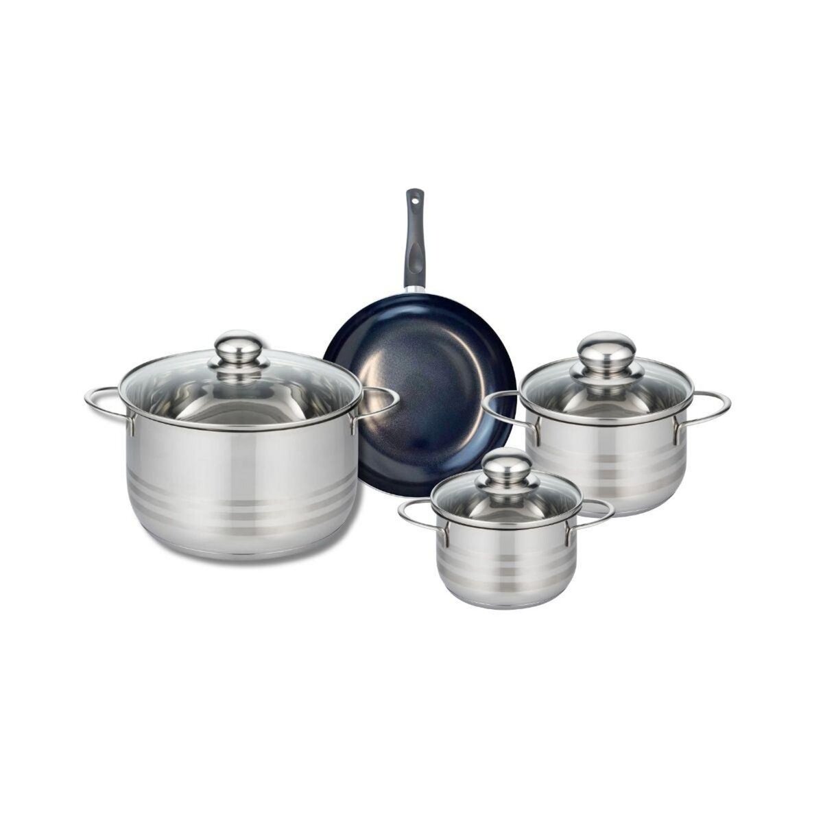ELO Ensemble de 1 Poêle de cuisson 20 cm et 3 faitouts 14, 16 et 24 cm Elo Prima Brillant