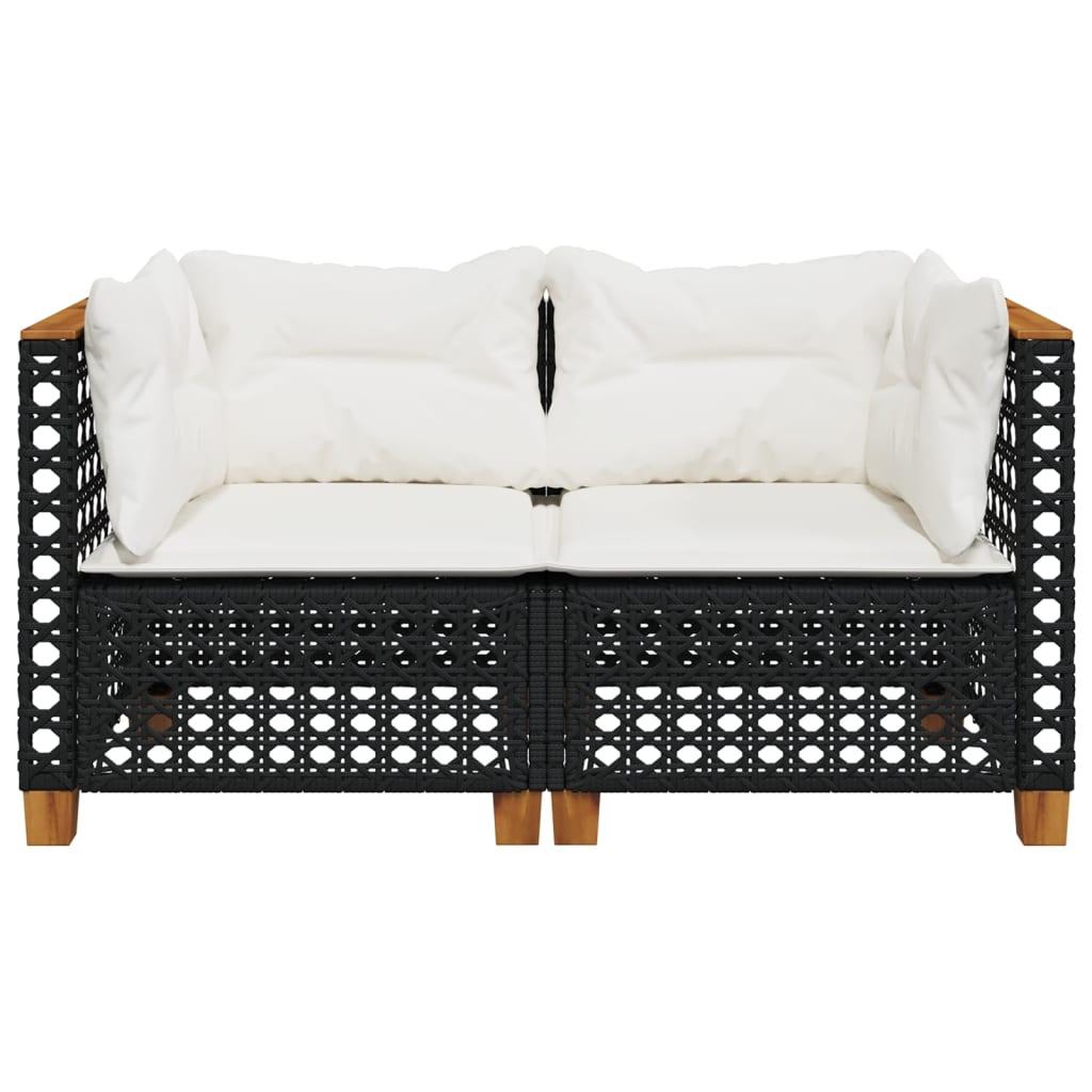 Voir la diapositive 4 : VIDAXL Canapes d'angle de jardin et coussins 2 pcs noir resine tressee