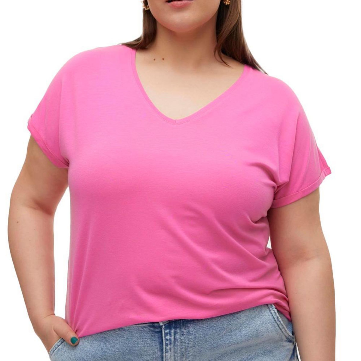 Vero Moda T shirt  Fushia Femme Vero Moda Aya Curve