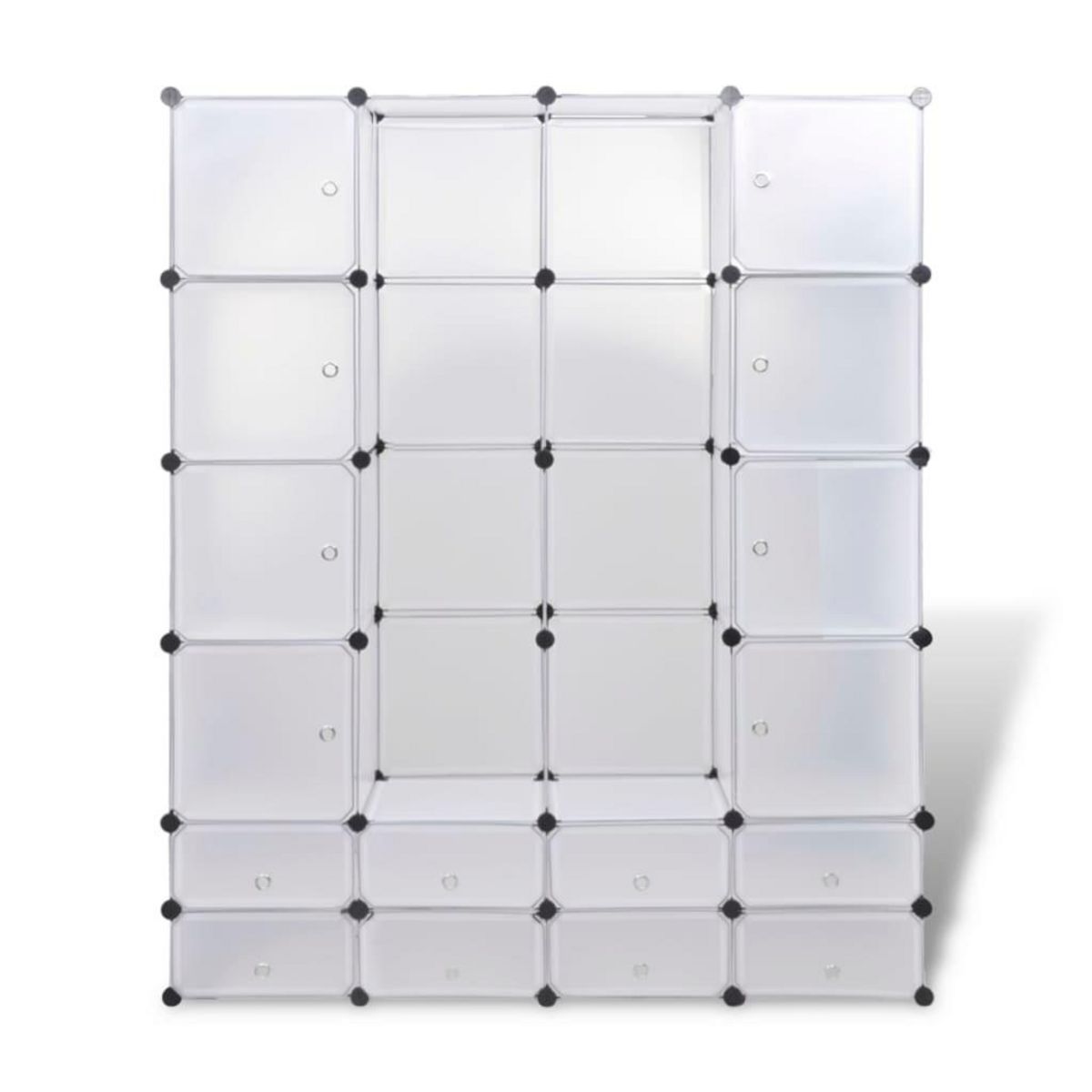 VIDAXL Cabinet modulable avec 18 compartiments blanc 37x146x180,5 cm