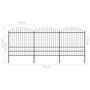 Voir la diapositive 5 : VIDAXL Cloture de jardin a dessus en lance Acier (1,75-2)x5,1 m Noir
