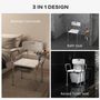 Voir la diapositive 5 : HOMCOM Chaise de douche chaise percée 2 en 1 - hauteur réglable, antidépante - seau de toilette, accoudoirs - alu HDPE blanc