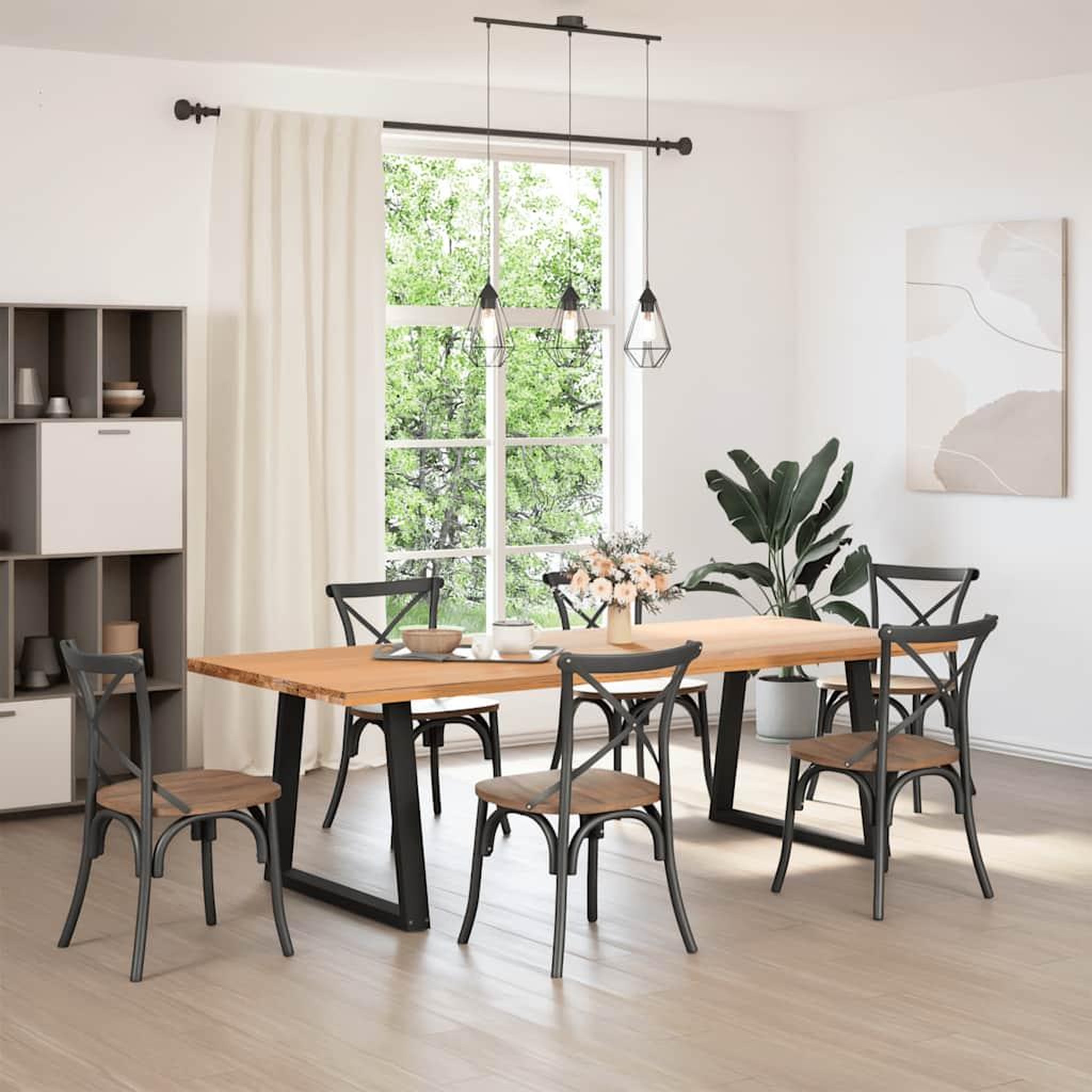 Voir la diapositive 2 : VIDAXL Pieds de table a manger forme V 2 pcs noir 70x(72-73,3)cm acier