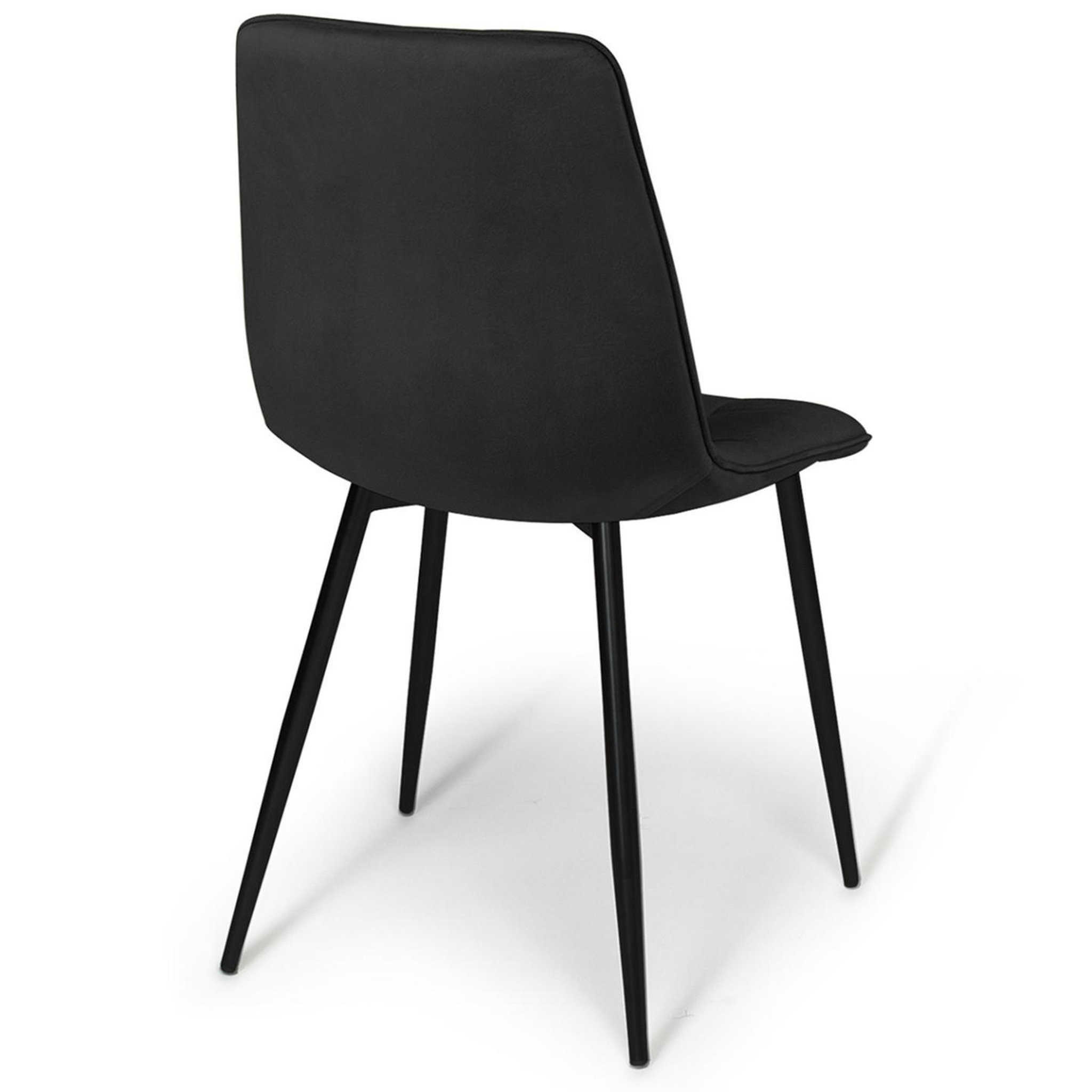 Voir la diapositive 4 : ID MARKET Lot de 4 chaises mila en velours noir pour salle à manger