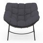 Voir la diapositive 3 : ID MARKET Fauteuil de jardin relax LOA effet rotin gris et coussin gris