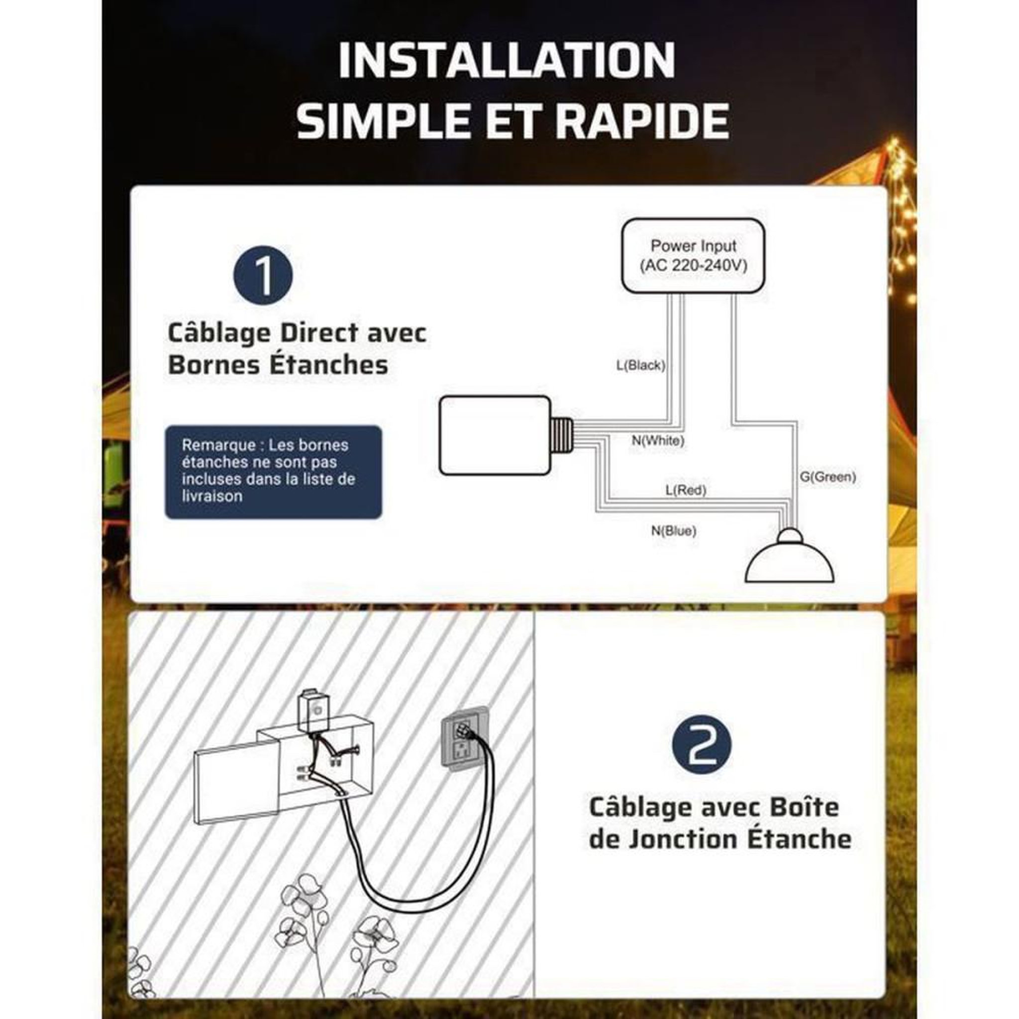 Voir la diapositive 6 : Kit interrupteur sans fil IP65 1 récepteur 30 m 433,92 MHz pour extérieur/intérieur, commande ON/OFF, charge max 3000 W, courant 15 A
