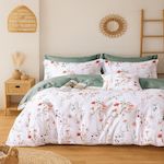 Home collection Parure housse de couette en polycoton Florine. Coloris disponibles : Blanc