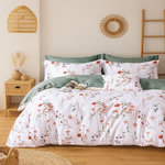 Home collection Parure housse de couette en polycoton Florine. Coloris disponibles : Blanc