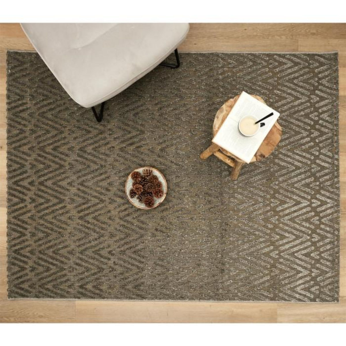 Paris Prix Tapis Déco Relief  Black Forest  150x200cm Noir