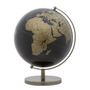 Voir la diapositive 1 : Paris Prix Globe Terrestre Déco  Map  34cm Noir & Bronze