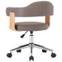 Voir la diapositive 5 : VIDAXL Chaise pivotante de bureau Taupe Bois courbe et tissu