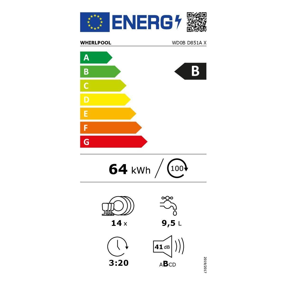 Whirlpool Lave vaisselle encastrable WD0BD851AX 6èmeSens