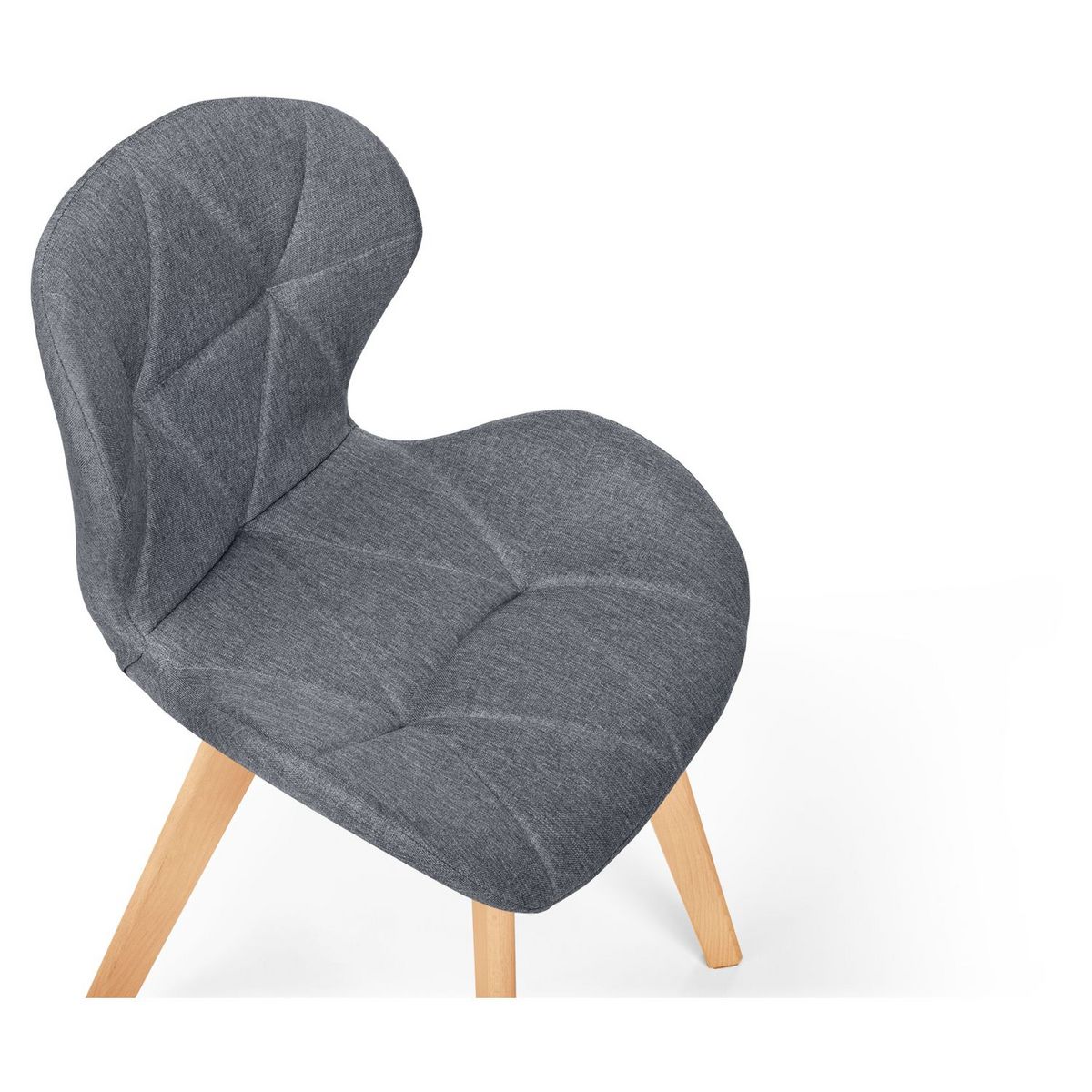 Lot de 4 chaises en tissu style scandinave pieds bois massif GAYA