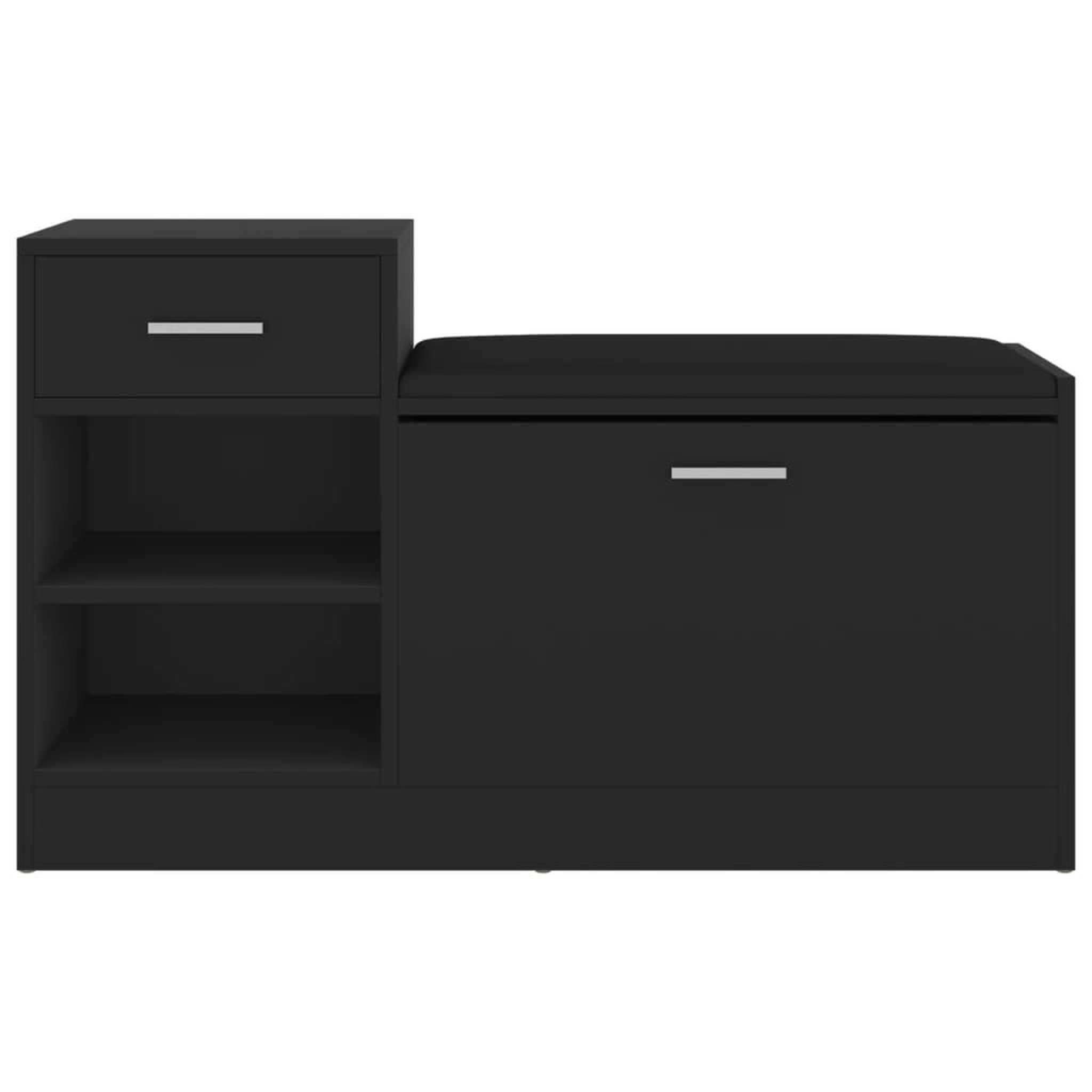 Voir la diapositive 3 : VIDAXL Banc a chaussures Noir 94,5x31x57 cm Agglomere