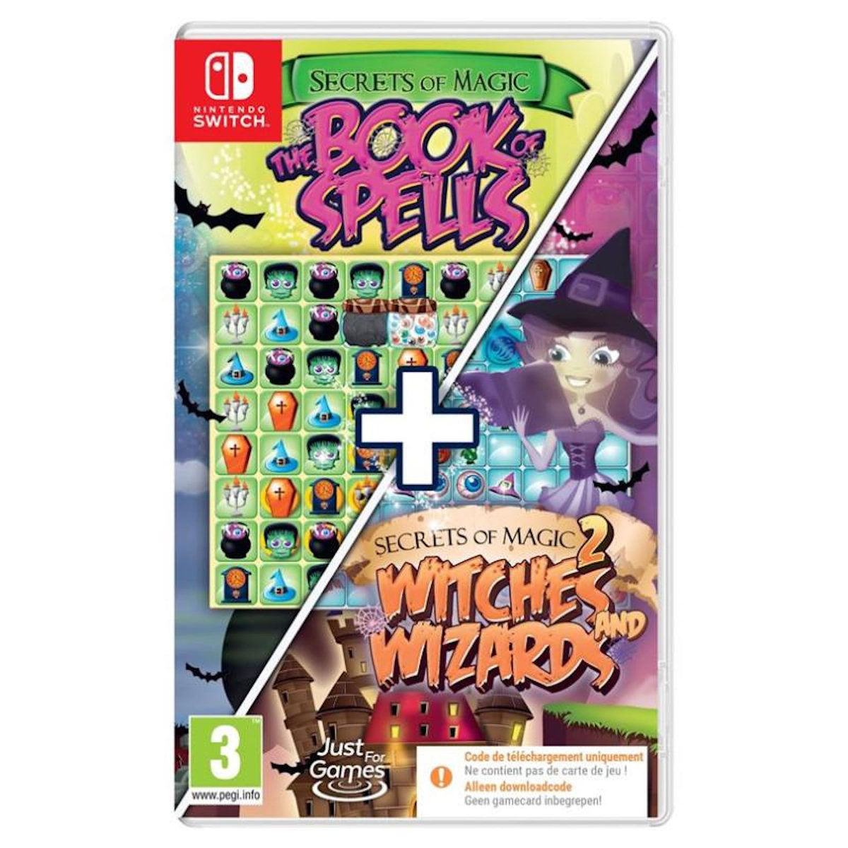 Just for games Secrets of Magic 1 + 2 Code in a box Nintendo Switch