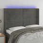 Voir la diapositive 1 : VIDAXL Tete de lit a LED Gris fonce 147x16x118/128 cm Velours
