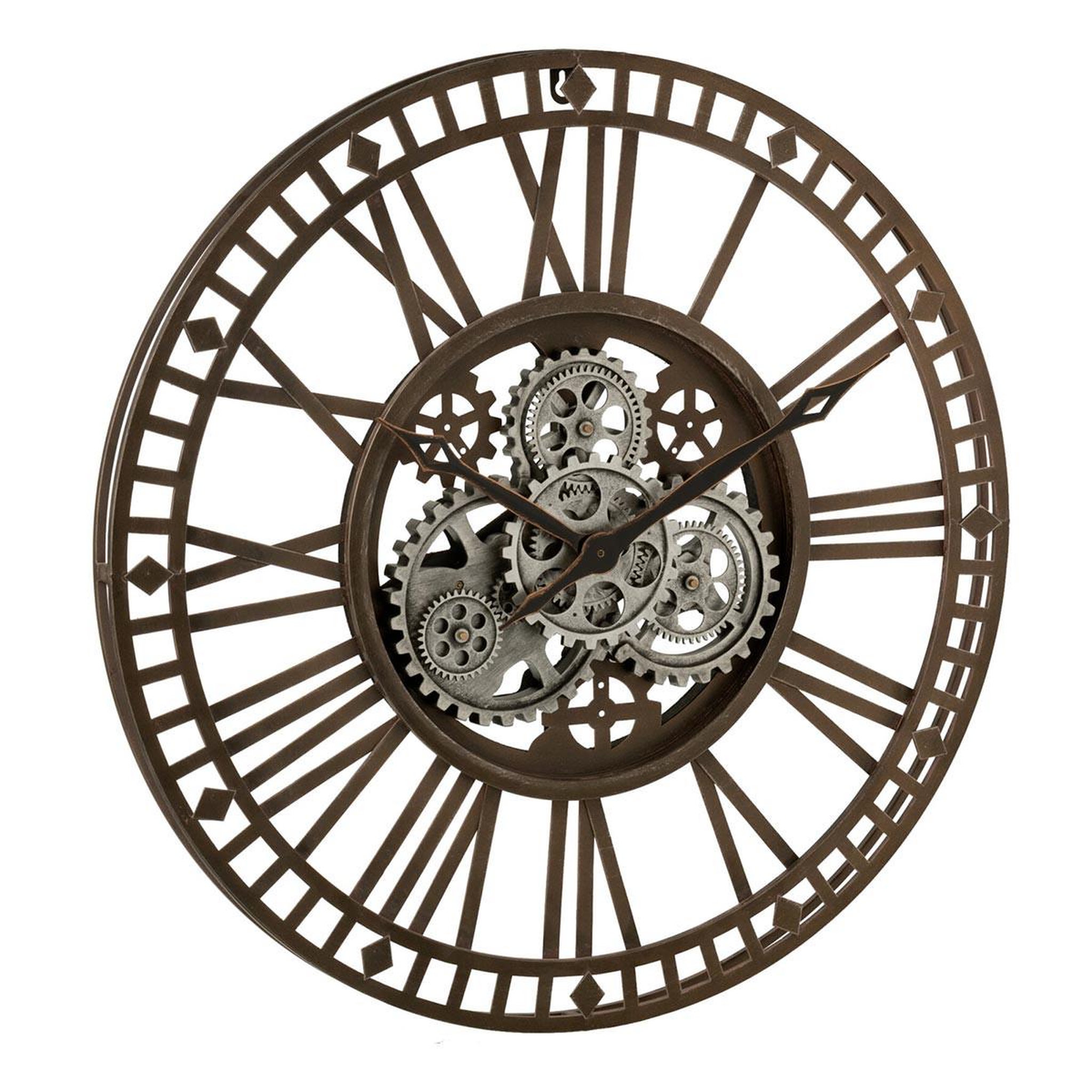 Voir la diapositive 1 : J-LINE Horloge Murale Design  Chiffres Romains  60cm Gris
