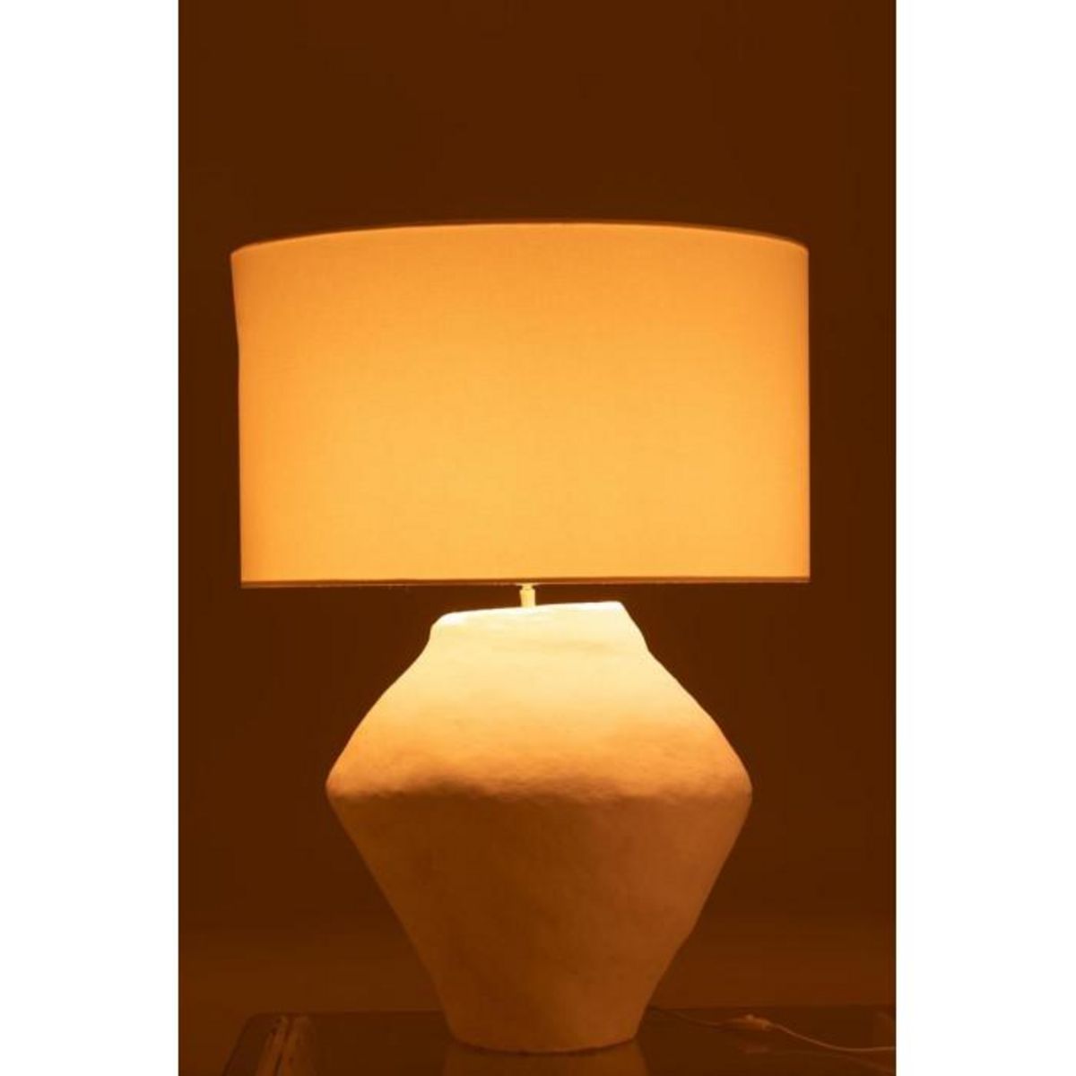 Paris Prix Lampe à Poser Papier Mâché  Bali Bliss  85cm Blanc